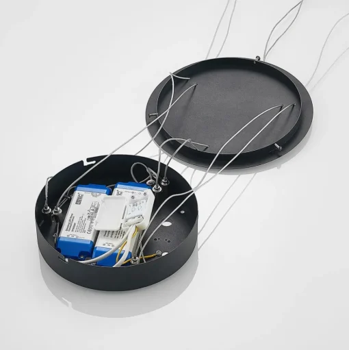Arcchio LED hanglamp Albiona, zwart, 2 ringen, Ø 60 cm