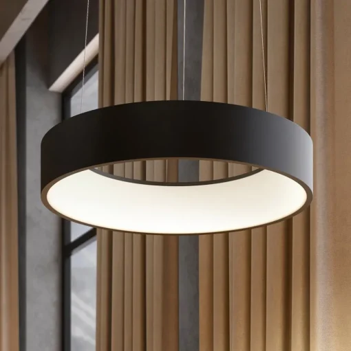 Arcchio LED hanglamp Aleksi, Ø 45 cm, zwart, metaal, CCT