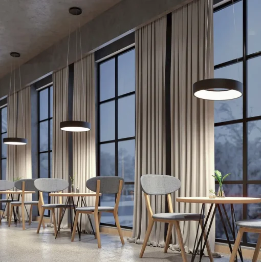 Arcchio LED hanglamp Aleksi, Ø 45 cm, zwart, metaal, CCT