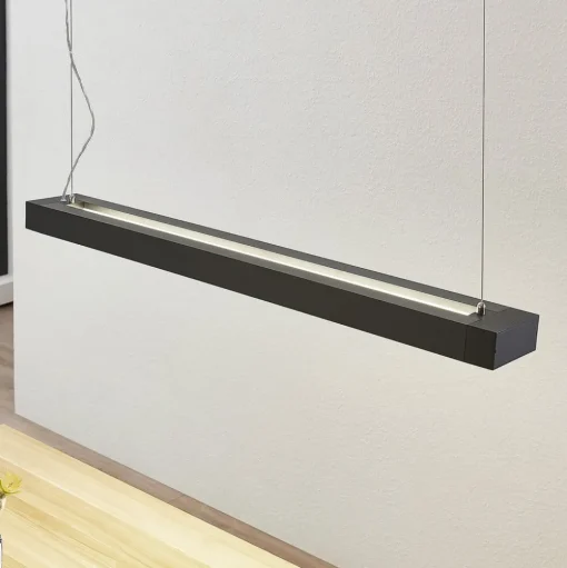 Arcchio LED hanglamp Cuna, 92 cm, zwart, metaal