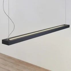 Arcchio LED hanglamp Cuna, zwart, 162cm, metaal