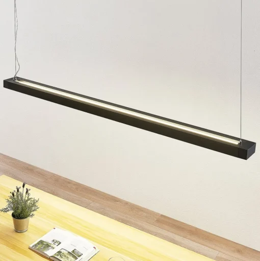 Arcchio LED hanglamp Cuna, zwart, 162cm, metaal