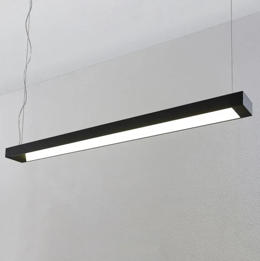 Arcchio LED hanglamp Cuna, zwart, 122cm, metaal