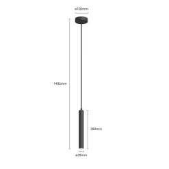 Arcchio LED hanglamp Franka, 1-lamp, Ø 4 cm, zwart