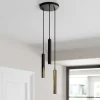 Arcchio LED hanglamp Franka, 3-lamps, Ø 24 cm, zwart