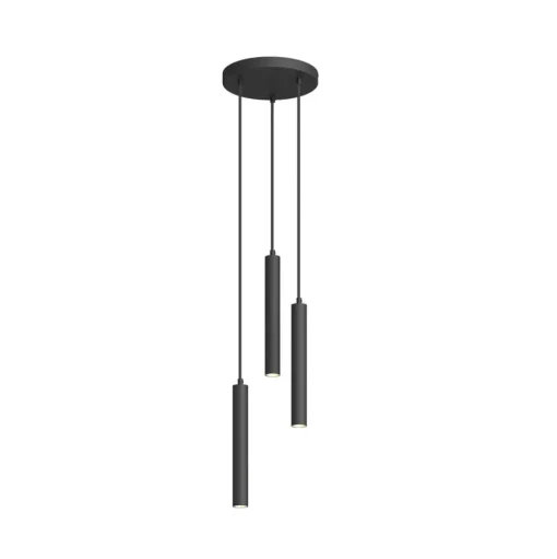 Arcchio LED hanglamp Franka, 3-lamps, Ø 24 cm, zwart