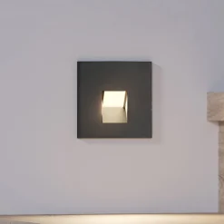 Arcchio LED inbouwlamp Vexi, 7,5 cm x 7,5 cm, zwart, CCT