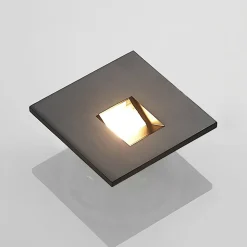 Arcchio LED inbouwlamp Vexi, 7,5 cm x 7,5 cm, zwart, CCT
