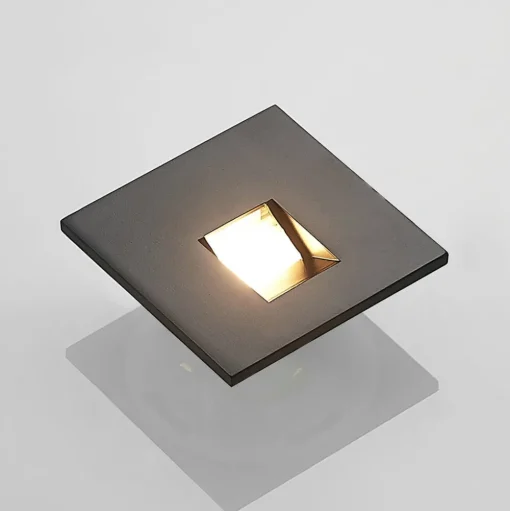 Arcchio LED inbouwlamp Vexi, 7,5 cm x 7,5 cm, zwart, CCT