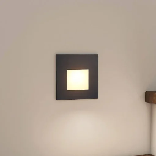 Arcchio LED inbouwlamp Vexi, 7,8 cm x 7,8 cm, zwart, CCT