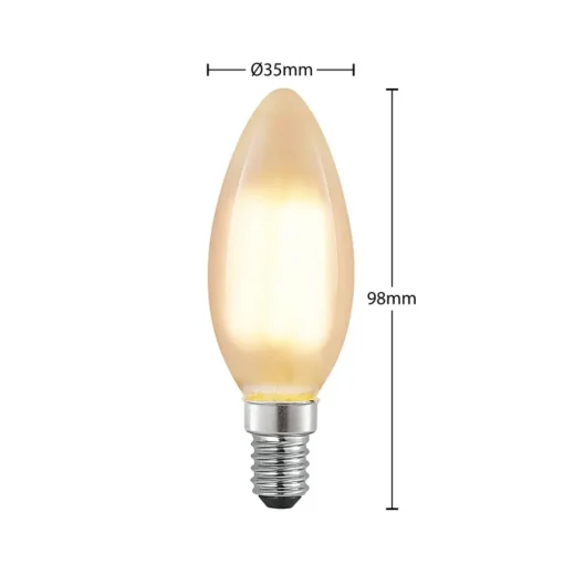 Arcchio LED kaarslamp E14, 4 W, mat, 2.700 K, dimbaar