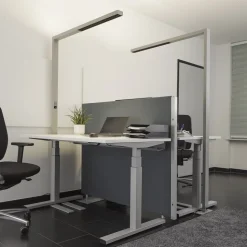 Arcchio LED kantoor vloerlamp Jolinda, zilver, 4.000 K, sensor