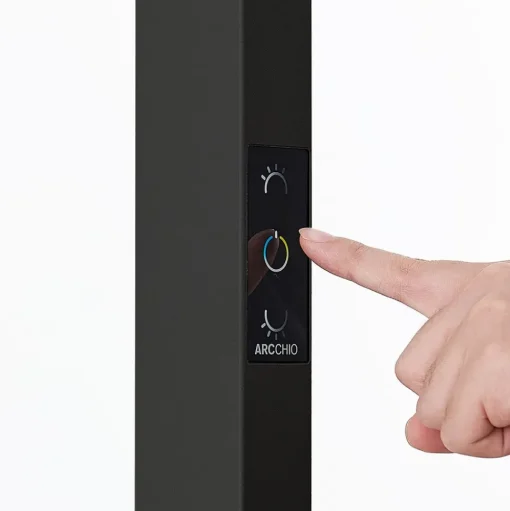 Arcchio LED kantoor vloerlamp Susi, zwart, sensor, touchdimmer
