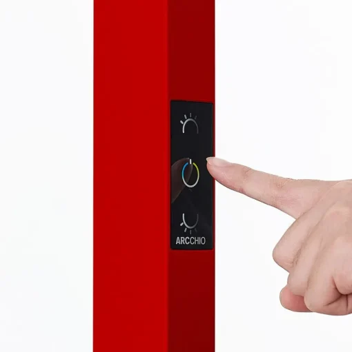 Arcchio LED kantoor vloerlamp Susi, rood, sensor, touchdimmer