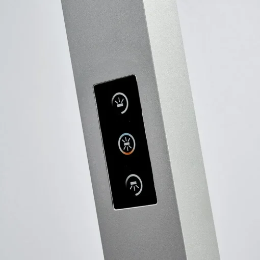 Arcchio LED kantoor vloerlamp Jolinda, zilver, CCT, sensor,