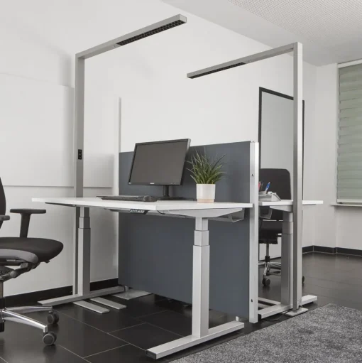 Arcchio LED kantoor vloerlamp Jolinda, zilver, CCT, sensor,