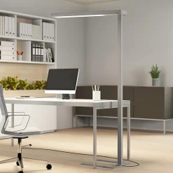 Arcchio LED kantoor vloerlamp Susi, zilver, sensor, dimmer, CCT