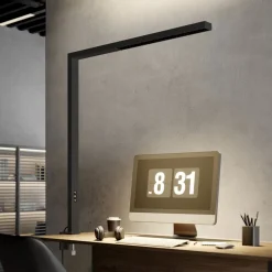 Arcchio LED klemlamp Jolinda, zwart, aluminium, dimbaar