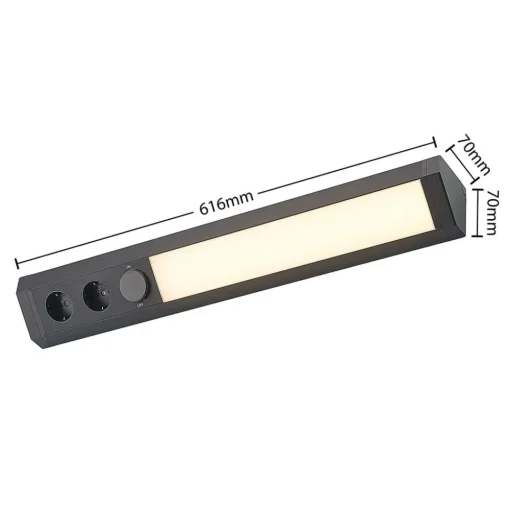 Arcchio LED meubelverlichting Ovano, 62 cm, zwart, aluminium