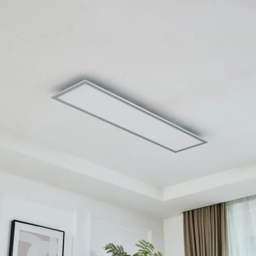 Arcchio LED paneel Lyndra, 120 cm, zilver, aluminium, dimbaar, CCT
