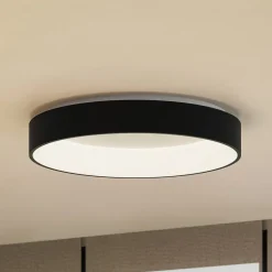 Arcchio LED plafondlamp Aleksi, Ø 60cm, zwart, metaal, CCT