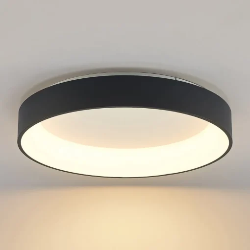 Arcchio LED plafondlamp Aleksi, Ø 60cm, zwart, metaal, CCT
