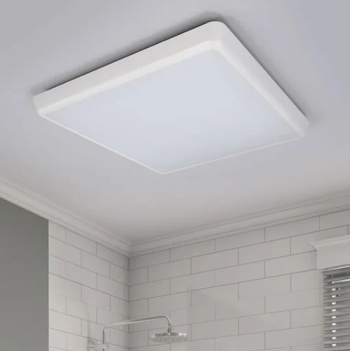 Arcchio LED plafondlamp Augustin, 40 x 40 cm, wit, IP54