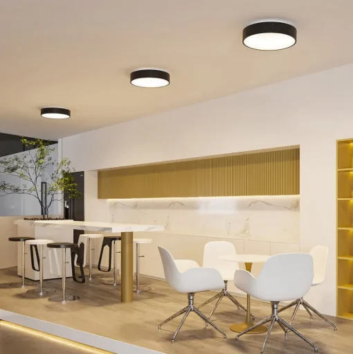 Arcchio LED plafondlamp Aleksi, Ø 45cm, zwart, metaal, CCT