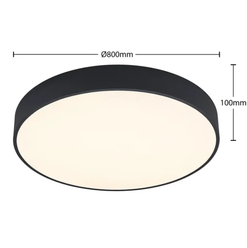 Arcchio LED plafondlamp Noabelle, Ø 80 cm, zwart, metaal