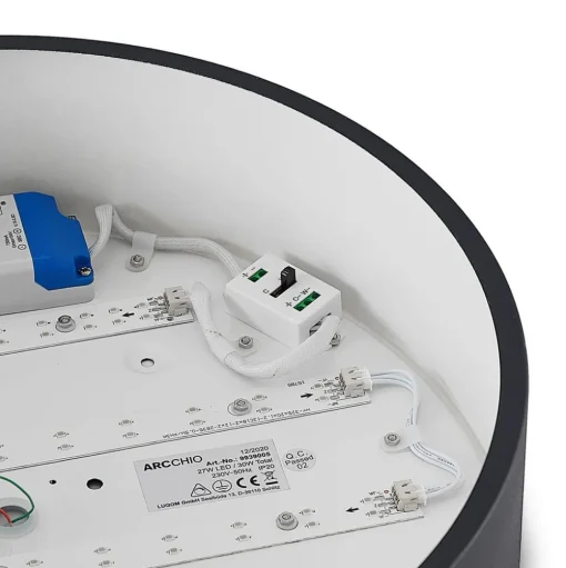 Arcchio LED plafondlamp Noabelle, Ø 40 cm, zwart, metaal