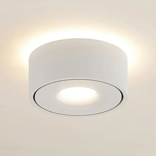 Arcchio LED plafondlamp Rotari, wit, omhoog en omlaag, aluminium