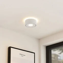 Arcchio LED plafondlamp Rotari, wit, omhoog en omlaag, aluminium