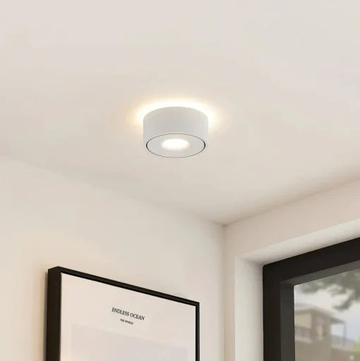 Arcchio LED plafondlamp Rotari, wit, omhoog en omlaag, aluminium