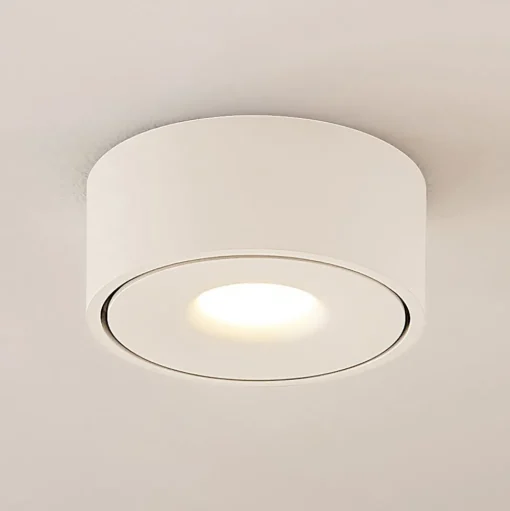 Arcchio LED plafondlamp Rotari, wit, metaal, Ø 12cm