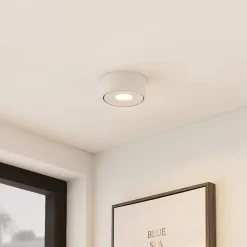 Arcchio LED plafondlamp Rotari, wit, metaal, Ø 12cm