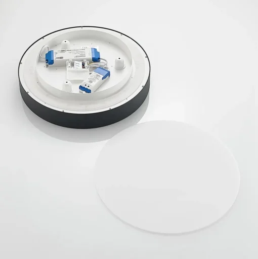 Arcchio LED plafondlamp Vanida, zwart, Ø 40 cm, omhoog/omlaag