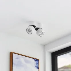 Arcchio LED plafondspot Rotari, wit, 2-lamps, 1140lm
