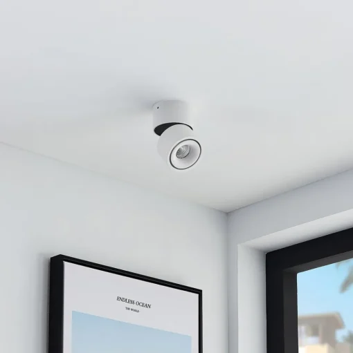 Arcchio LED plafondspot Rotari, wit, 1-lamp, 710lm