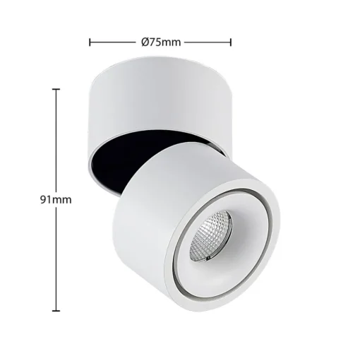 Arcchio LED plafondspot Rotari, wit, 1-lamp, 710lm