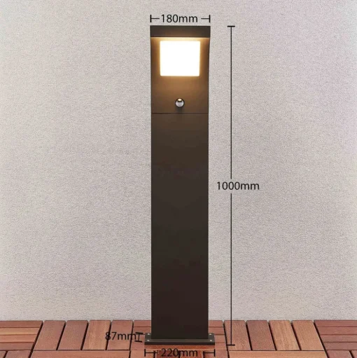 Arcchio LED tuinpadverlichting, 100 cm, antraciet, sensor, IP54