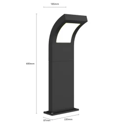 Arcchio LED tuinpadverlichting, IP65, 60 cm, antraciet, metaal