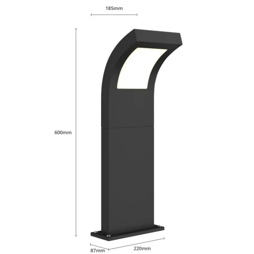 Arcchio LED tuinpadverlichting, IP65, 60 cm, antraciet, metaal