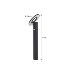 Arcchio LED tuinpadverlichting Tovio, antraciet, Ø 24cm, sensor