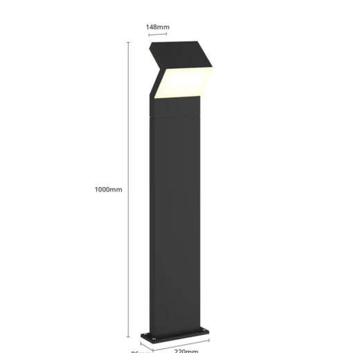 Arcchio LED tuinpadverlichting Havin, antraciet, metaal, 100cm