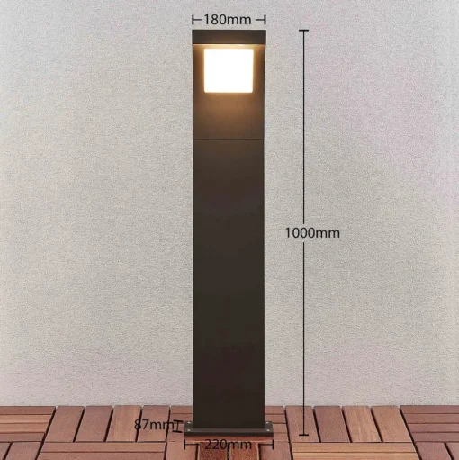 Arcchio LED tuinpadverlichting, 100 cm, antraciet, metaal, IP65