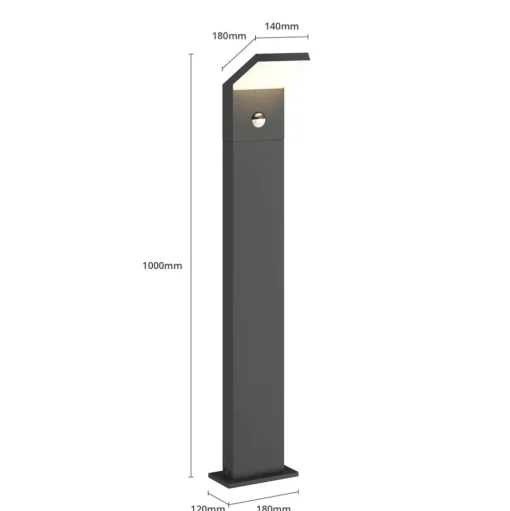 Arcchio LED tuinpadverlichting Yolena, sensor, 100cm, antraciet