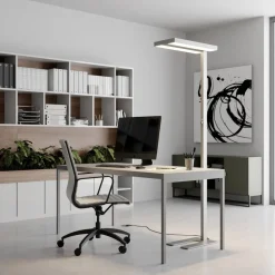 Arcchio LED vloerlamp Logan Basic, set van 2, zilver, 6000 lm