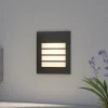 Arcchio LED wand inbouwlamp Zamo, louvre, zwart, IP65