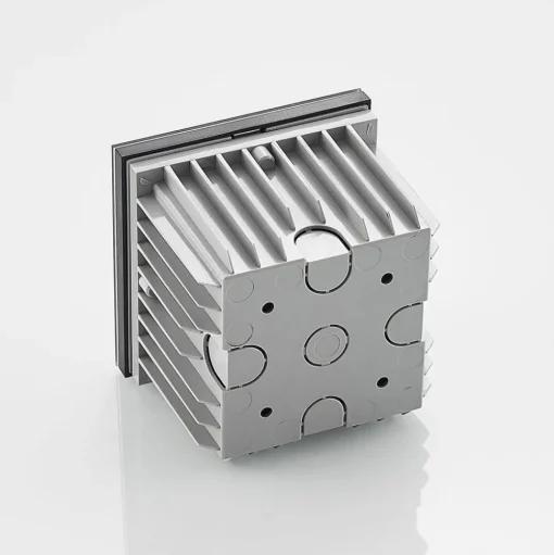 Arcchio LED wand inbouwlamp Zamo, louvre, zwart, IP65