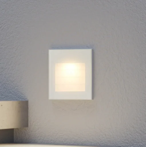 Arcchio LED wand inbouwlamp Zamo, louvre, wit, metaal, IP65